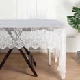 thumbnail image 1 of Efavormart 120"x60" White Premium Lace Rectangle Tablecloth Vintage Rustic Decor With Scalloped Frill Edges, 1 of 11