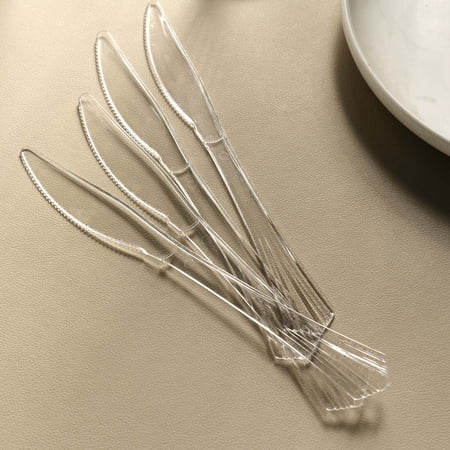 Efavormart 125 Pieces - Clear Disposable Plastic Knife - Twirl Collection