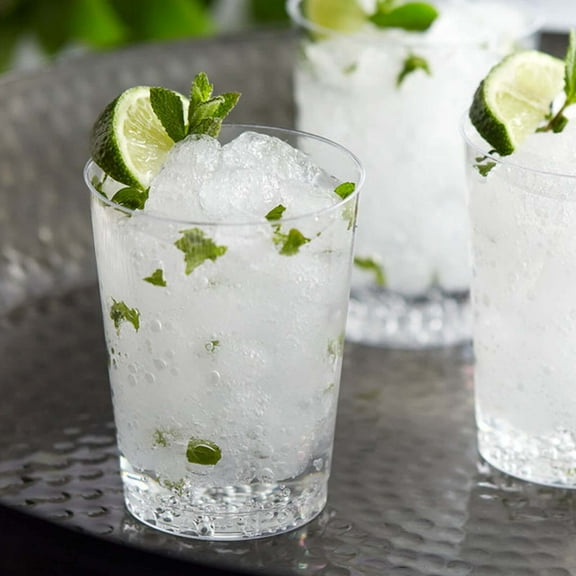 Efavormart 125 pcs Clear 10oz Crystal Collection Disposable Plastic Cups Perfect for Wedding, Birthday Parties, Weddings, Picnics, Barbecues Events