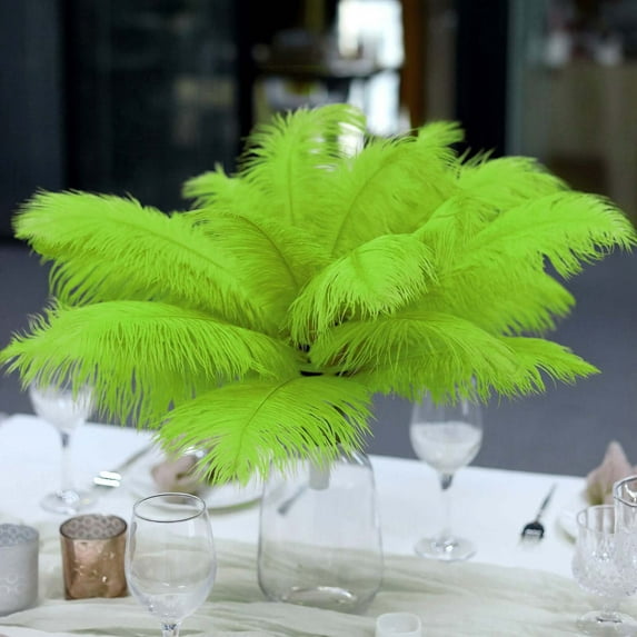 Efavormart 12PCS 13"-15" Fabulous Natural Ostrich Feathers Plume for Wedding Centerpieces Home Decoration - Green