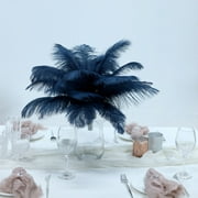 Efavormart 12PCS 13"-15" Fabulous Natural Ostrich Feathers Plume for Wedding Centerpieces Home Decoration - Navy Blue