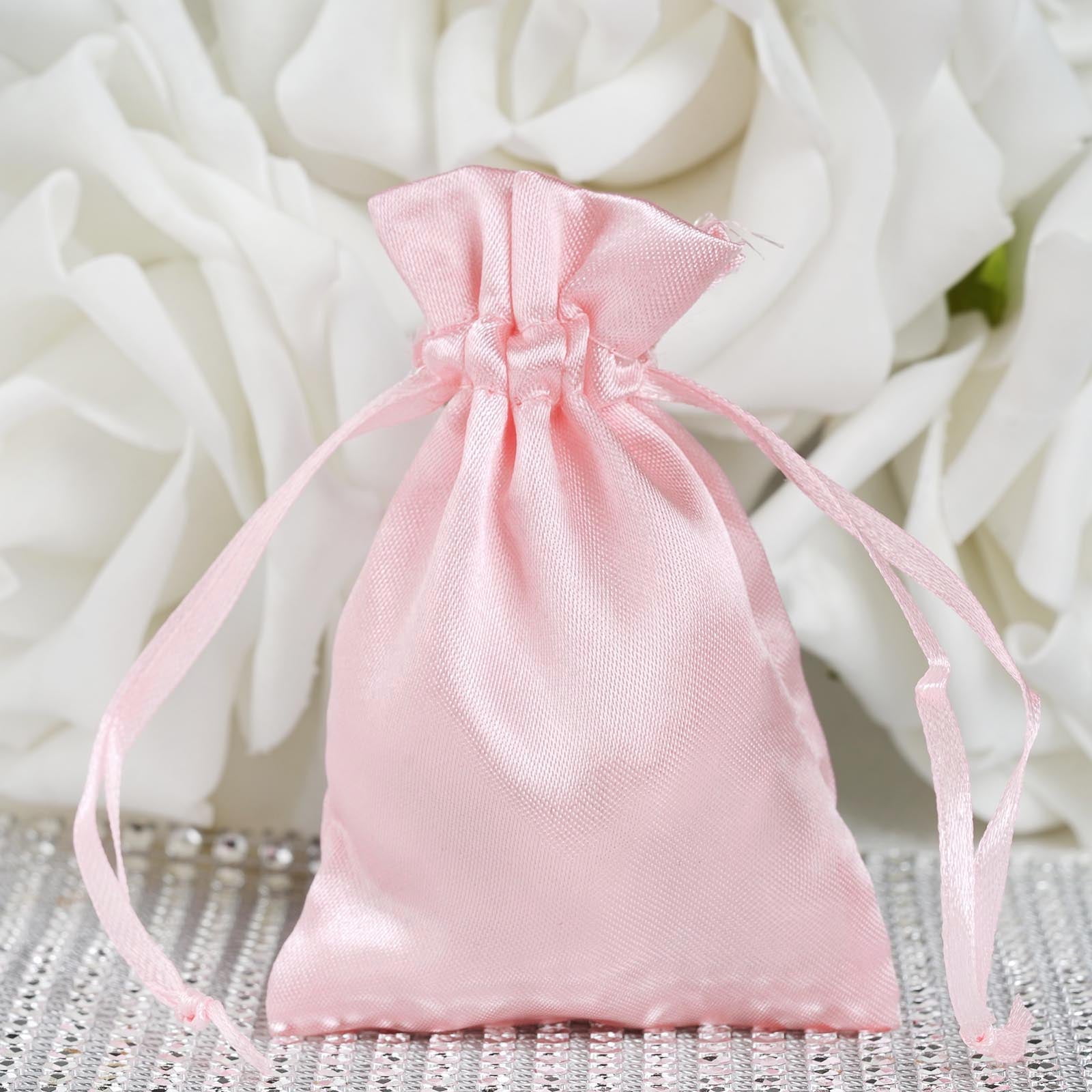 Efavormart 12PCS ROSE GOLD Satin Gift Bag Drawstring Pouch Wedding