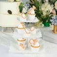 Efavormart 13" 3 Tier Floral Print Cupcake Stand, White Square