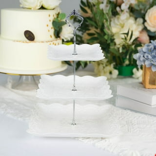 Ceramic Tall Cake Pan Wedding Birthday Storage Tray Transparent