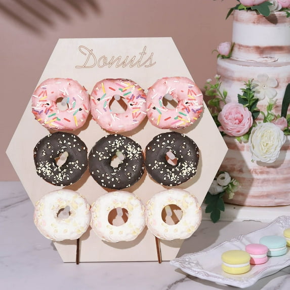 Efavormart 13" | Donut Bar Wall Display Stand Hexagonal Detachable Board Dessert Holder For Wedding Party