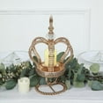 thumbnail image 1 of Efavormart 13" Gold Metal Crown Spiral Pillar Candle Holder Stand, Jeweled Votive Candle Centerpiece, 1 of 10