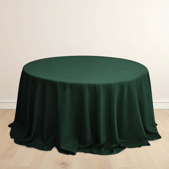 Efavormart 132" Hunter Emerald Green Premium Scuba Round Tablecloth, Wrinkle Free Polyester Seamless Tablecloth