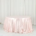 thumbnail image 1 of Efavormart 132 Inch Satin Round Tablecloth, Washable Linen Table Cover, Decorative Silky Fabric for Wedding, Party, Banquet Events - Rose Gold/Blush, 1 of 11