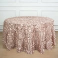 thumbnail image 1 of Efavormart 132" Round Leaf Petal Taffeta Tablecloth - Decorative 3D Leaf Ruffle Table Cover for Forest Party, Wedding, Event, Dessert Tables - Dusty Rose, 1 of 11