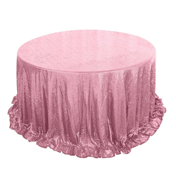 Efavormart 132" Wholesale Premium Table Cover Sparkly SEQUIN Round Tablecloth For Wedding Banquet Party Home Decor - Pink