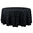 thumbnail image 1 of Efavormart 132" Wholesale Round Table Cover BLACK Grandiose Rosette 3D Satin Tablecloth For Wedding Party Event Decoration, 1 of 6