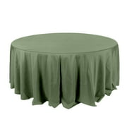 Efavormart 132" Wholesale Round Tablecloth Polyester Round Table Linens For Wedding Party Banquet Restaurant - Olive Green