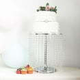 thumbnail image 1 of Efavormart 14" Dia | Silver Round Metal Wedding Cake Stand Crystal Cake Stand - 16" Tall, 1 of 5