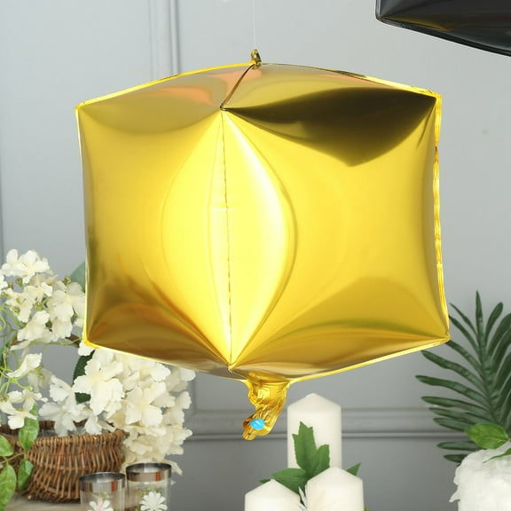 Efavormart 14" Gold 4D Cube Aluminum Foil Mylar Balloon For Wedding Party Decoration