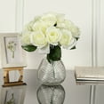 thumbnail image 1 of Efavormart 14 Ivory Velvet Roses Artificial Flower Bouquet for DIY, Floral Arrangment, Home, Party, Garden, Table Centerpieces Decorations, 1 of 11