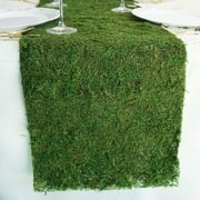 Efavormart 14"x48" Green Preserved Moss Table Runner with Fishnet Grid For Weddings Party Decor Fit Rectangle and Round Table