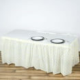 thumbnail image 1 of Efavormart 14FT 10 Mil Thick | Polka Dots Pleated Plastic Table Skirts - Disposable Table Skirt Spill Proof - White/Yellow, 1 of 8