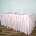 thumbnail image 1 of Efavormart 14ft Blush Accordion Pleat Polyester Table Skirt for Kitchen Dining Catering Wedding Birthday Party Decorations Events, 1 of 3