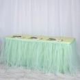 thumbnail image 1 of Efavormart 14ft Mint FULL SIZE 4 Layer Fluffy Tulle - Tutu Table Skirt for Party Events fits 6ft rectangle/48in round table, 1 of 11
