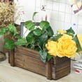 thumbnail image 1 of Efavormart 14x5'' Smoked Brown Rectangle Wood Box DIY Rustic Wooden Planter Boxes With Plastic Liner For Wedding Party Decoration, 1 of 11