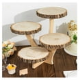 Efavormart 15" Tall 4Tier Natural Farmhouse Wood Slice Cupcake Stand