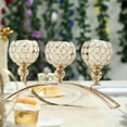 thumbnail image 1 of Efavormart 16" 3 Arm Gold Crystal Candle Holder Arch Bridge Design Goblet Candle Holders, 1 of 11