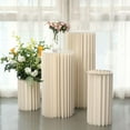 thumbnail image 1 of Efavormart 16" Ivory DIY Accordion Cylinder Cardboard Folding Pillar Pedestal Box, Display Column Stand With Round Top Plate, 1 of 6