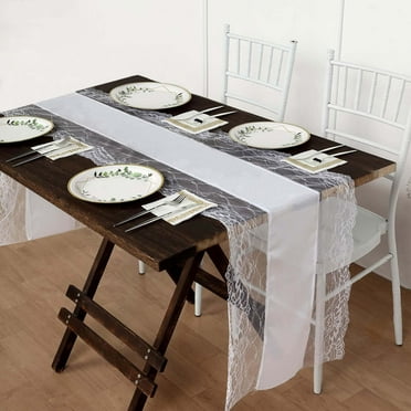 Efavormart Premium Black Lace Table Runner 15"x117" with Scalloped ...