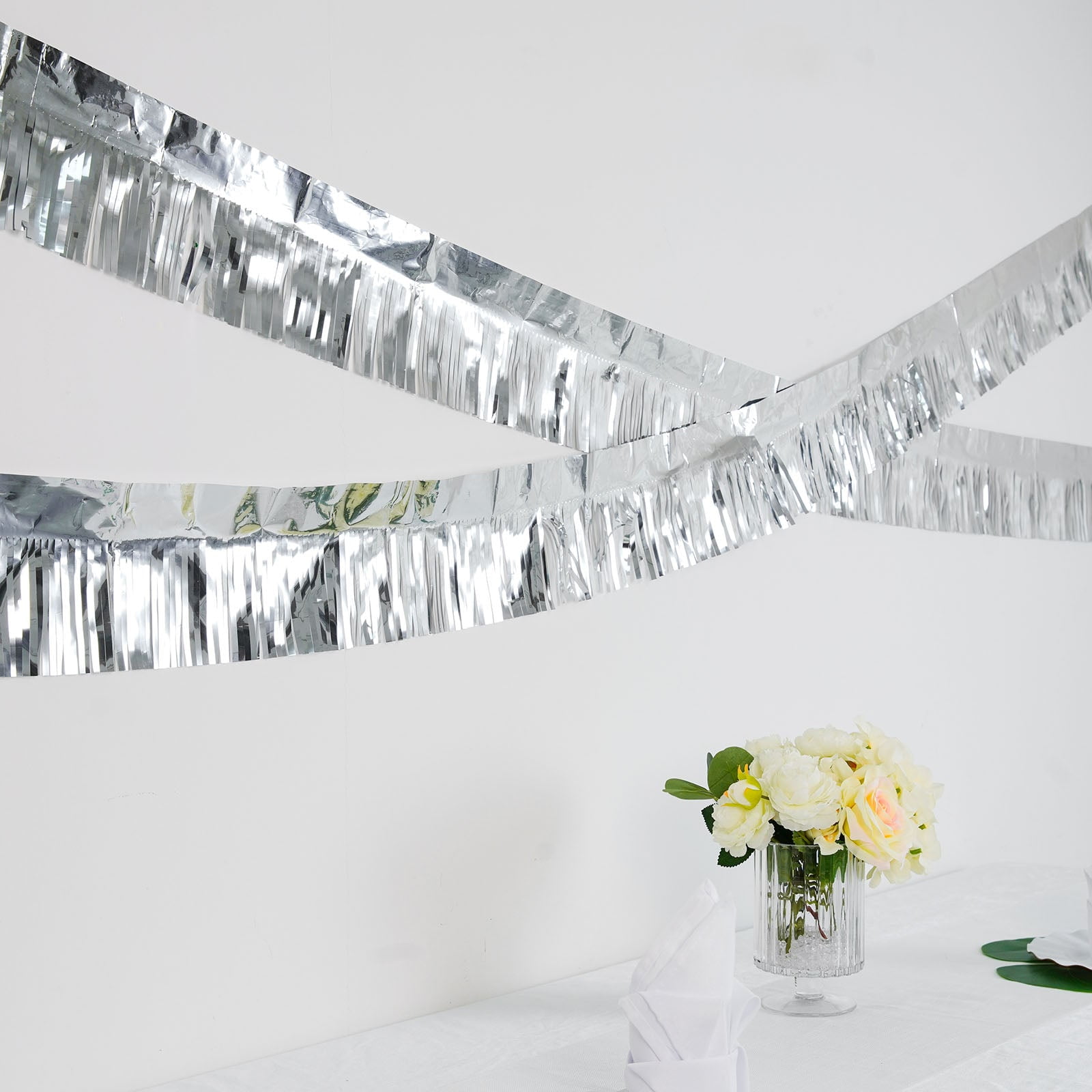 Mylar fringe sale garland