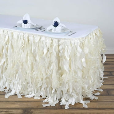 Efavormart Hunter Emerald Green Satin Double Drape Table Skirt for ...