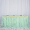 thumbnail image 1 of Efavormart 17ft FULL SIZE 4 Layer Fluffy Tulle - Tutu Table Skirt for Dining Catering Wedding Birthday Party Events - Mint Green, 1 of 11