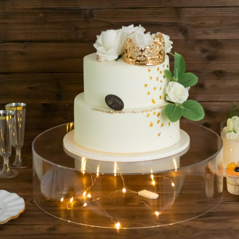 Efavormart 18 Round Clear Acrylic Cake Stand Transparent Fillable Display Box Pedestal Riser With Hollow Bottom