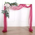 thumbnail image 1 of Efavormart 18Ft Fushia Sheer Organza Curtain Panels, Window Scarf Valance Wedding Arch Draping Fabric for Top Table Event Party Home Decor Stair Bow Backdrop Curtain Decoration, 1 of 11