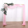thumbnail image 1 of Efavormart 18Ft Pink Sheer Organza Curtain Panels, Window Scarf Valance Wedding Arch Draping Fabric for Top Table Event Party Home Decor Stair Bow Backdrop Curtain Decoration, 1 of 11