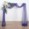 thumbnail image 1 of Efavormart 18Ft Purple Sheer Organza Curtain Panels, Window Scarf Valance Wedding Arch Draping Fabric for Top Table Event Party Home Decor Stair Bow Backdrop Curtain Decoration, 1 of 11