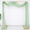 thumbnail image 1 of Efavormart 18Ft Sage Green Sheer Organza Curtain Panels, Window Scarf Valance Wedding Arch Draping Fabric for Top Table Event Party Home Decor Stair Bow Backdrop Curtain Decoration, 1 of 11