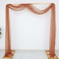thumbnail image 1 of Efavormart 18Ft Terracotta Sheer Organza Curtain Panels, Window Scarf Valance Wedding Arch Draping Fabric for Top Table Event Party Home Decor Stair Bow Backdrop Curtain Decoration, 1 of 11