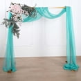 thumbnail image 1 of Efavormart 18Ft Turquoise Sheer Organza Curtain Panels, Window Scarf Valance Wedding Arch Draping Fabric for Top Table Event Party Home Decor Stair Bow Backdrop Curtain Decoration, 1 of 11