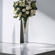 Efavormart 1PC 40 Clear Reversible Clarinet Glass Trumpet Vase, Tall Glass Vases Wedding Event Home Decor