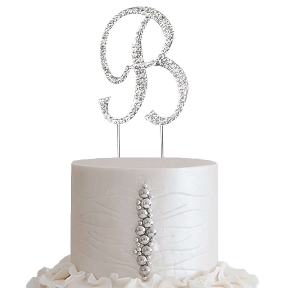 Efavormart 2.5" Bedazzling Rhinestone Letter Cake Toppers For Wedding Party Special Event Personalized Decorations| Letter| F
