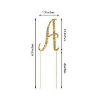 Efavormart 2.5" Tall Gold Shinny Rhinestone Letters Cake Toppers For Wedding Birthday Party Special Event Decorations - Letter C