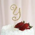 thumbnail image 1 of Efavormart 2.5" Tall Gold Shinny Rhinestone Letters Cake Toppers For Wedding Birthday Party Special Event Decorations - Letter Y, 1 of 10
