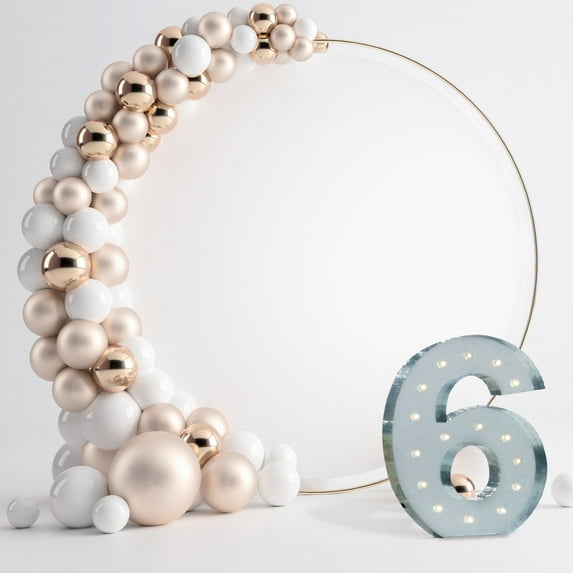 Efavormart 2 FT | Vintage Metal Marquee Number Lights Cordless With 16 Warm White LED - 6