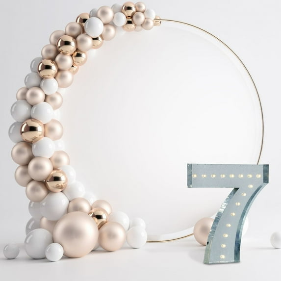 Efavormart 2 FT | Vintage Metal Marquee Number Lights Cordless With 16 Warm White LED - 7