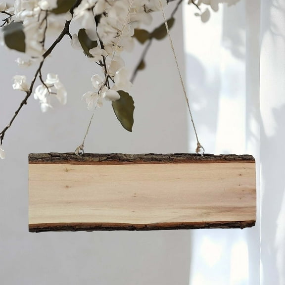 Efavormart 2 Pack 11"x4" Natural Hanging DIY Wood Sign Rectangle Wood Plaques Table Centerpiece