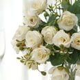 thumbnail image 1 of Efavormart 2 Pack | 12" Ivory Artificial Open Rose Flower Bouquets, Small Faux Floral Arrangements, 1 of 5