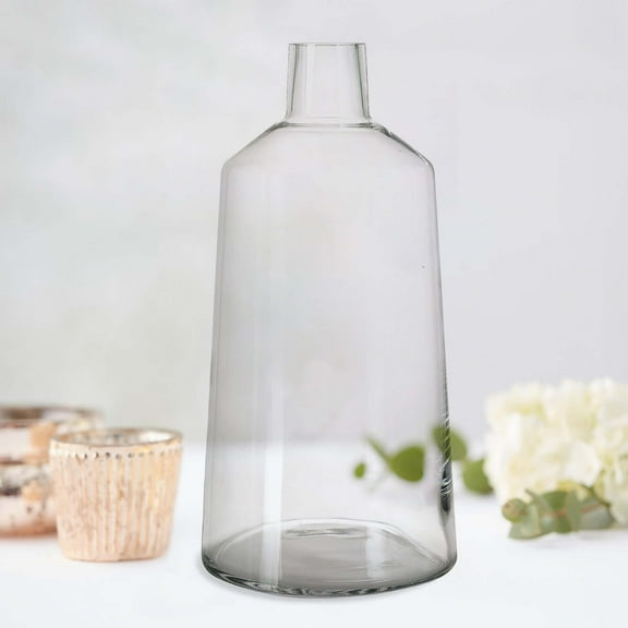 Efavormart 2 Pack 12" Tapered Neck Clear Glass Flower Vase Centerpieces