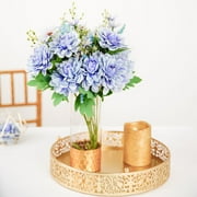Efavormart 2 Pack | 19" Dusty Blue Artificial Dahlia Silk Flower Bouquet Bushes