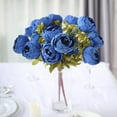 thumbnail image 1 of Efavormart 2 Pack | 19" Royal Blue Silk Peony Flower Bouquet Arrangements, Artificial Wedding Bridal Bouquets, 1 of 11