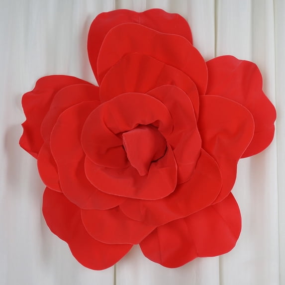 Efavormart 2 Pack 24” 3D Craft Rose Red Real Feel Foam Rose for DIY Wedding Bouquets Arrangements Party Home Decorations
